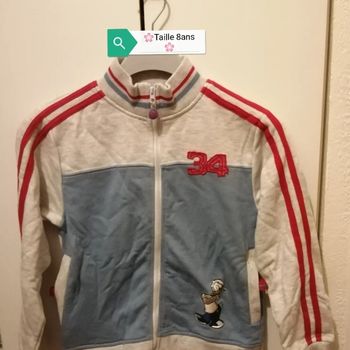 🌸Veste  mixte zippée grise /bleue Donald"Disney" Taille 8ans
