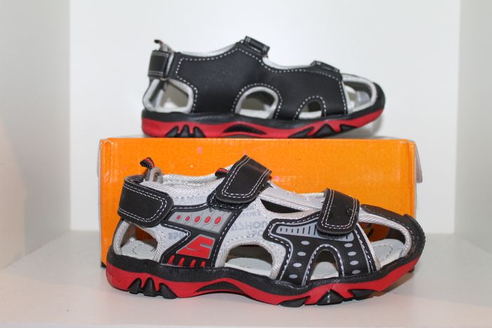 jolie sandales nus pieds rouge noir gris 34 - photo numéro 1