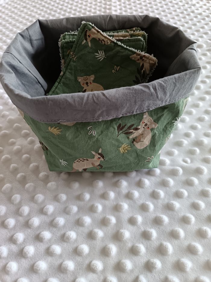Panier et 12 lingettes lavables - photo numéro 2