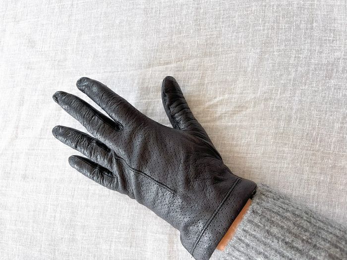 Paire de gant noir fabriqué en Italie doublure - photo numéro 7