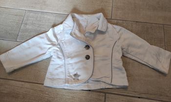 Veste en molleton blanc cousue main