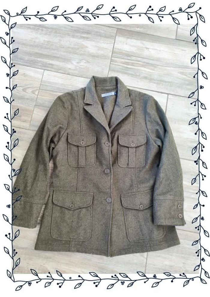 Manteau vert foncé Jodhpur, taille 44 femme, très bon état  80% laine vierge