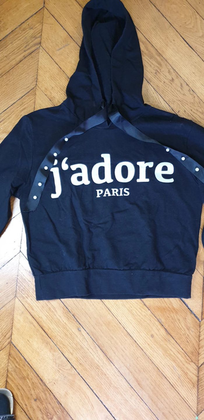 Magnifique crop top noir a perles - photo numéro 2