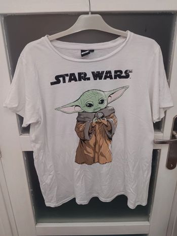 T-shirt Star Wars blanc Baby Yoda, taille L