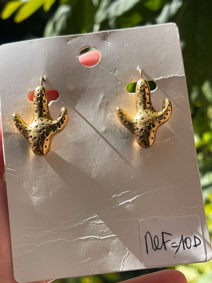 Vintage 90’s boucles d’oreilles cactus stylisés jamais portées