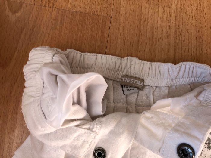 Beau short long/pantacourt blanc été T. 23 mois/86 cm Orchestra neuf avec étiquette - photo numéro 7