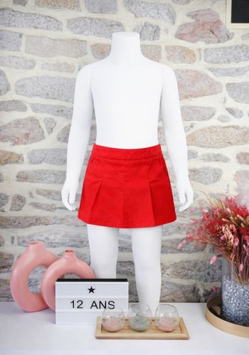 Short jupe rouge corail à pinces Fille taille 12 ans marque Okaidi 🦜 