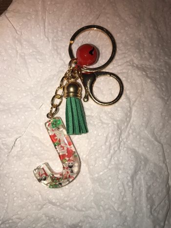 Porte clés de Noël lettre J