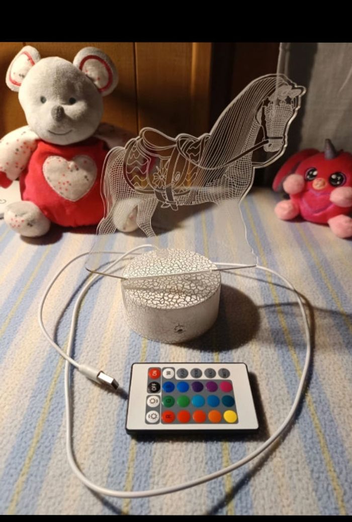 Veilleuse enfant, lampe 3D cheval - photo numéro 2
