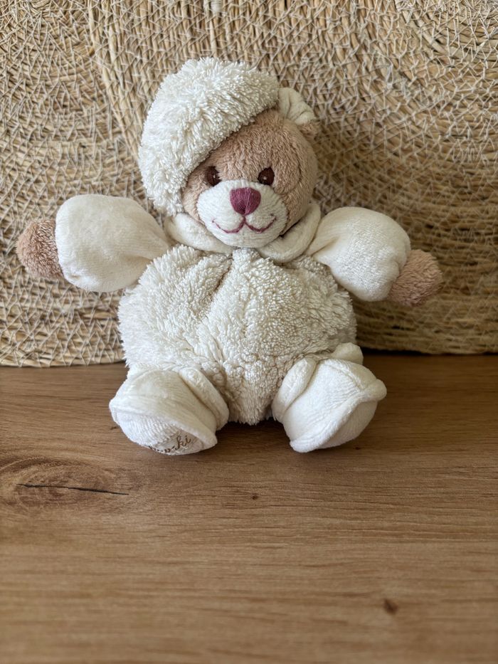 Doudou ours boule beige écru bukowski - photo numéro 2