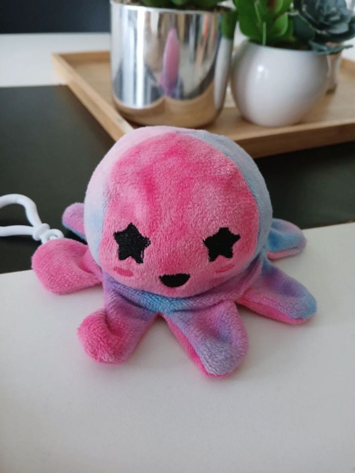 Porte clés peluche pieuvre réversible 🌿🔑 - photo numéro 4