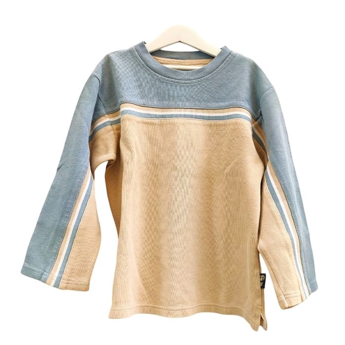 Pull garçon 12 ans coton Edeis gris et beige très bon état