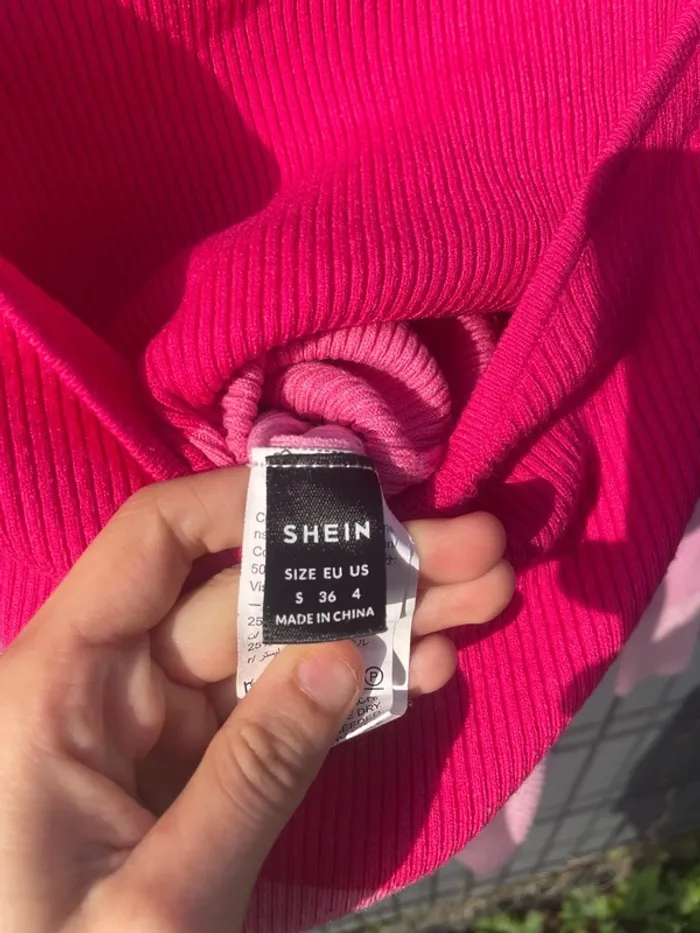 Robe longue à manches longues dégradé rose – Taille S - photo numéro 5