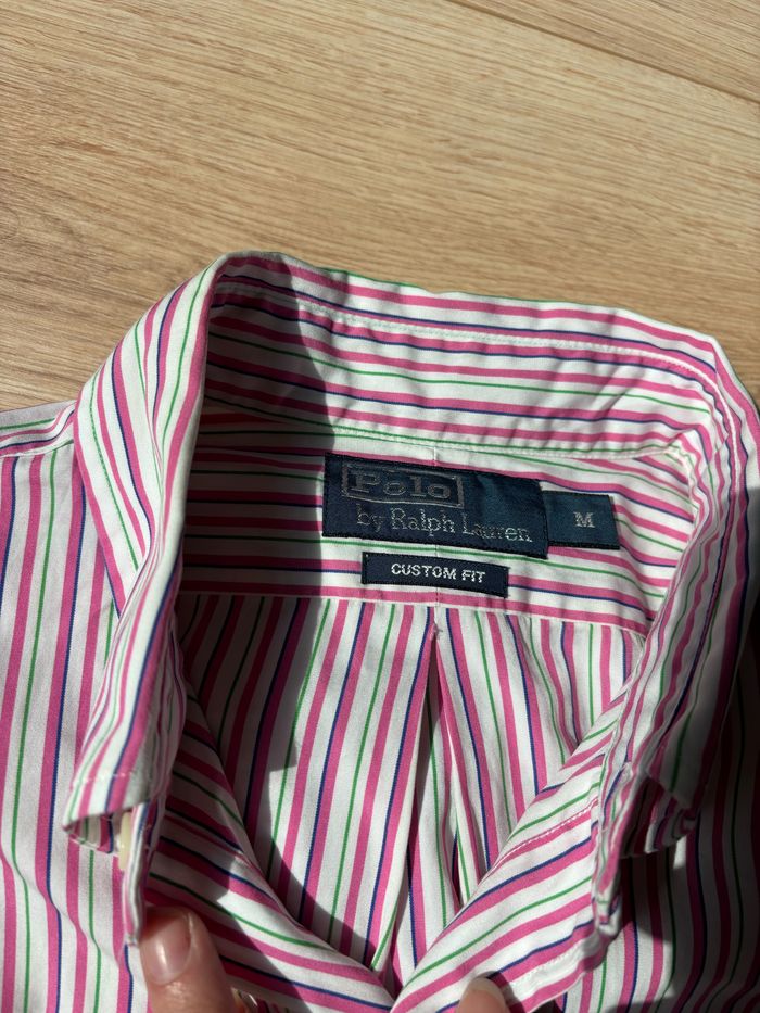 Chemise Ralph Lauren taille M blanche/verte/rose - photo numéro 2