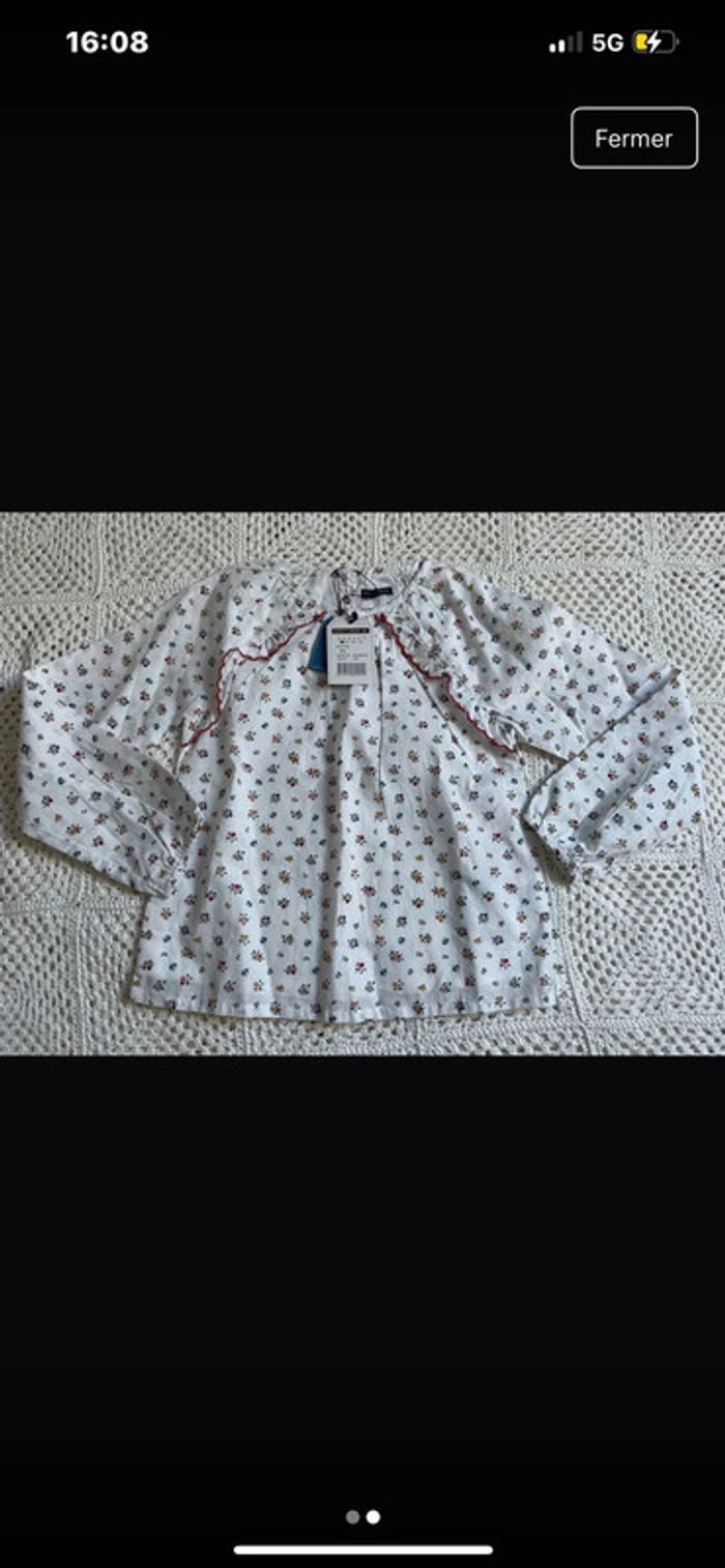 Blouse sergent major fleurie 8 ans