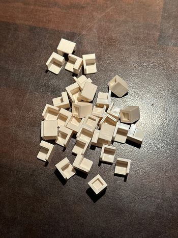 20 Lego, color. Panel 1 x 1 x 1 Corner ref 6231 White