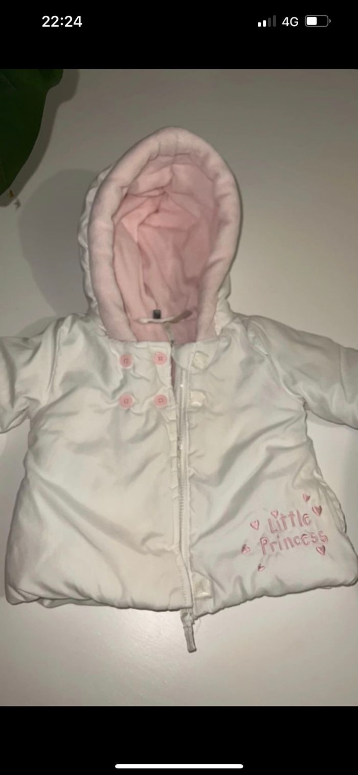 Manteau chaud blanc taille 3 mois - photo numéro 4