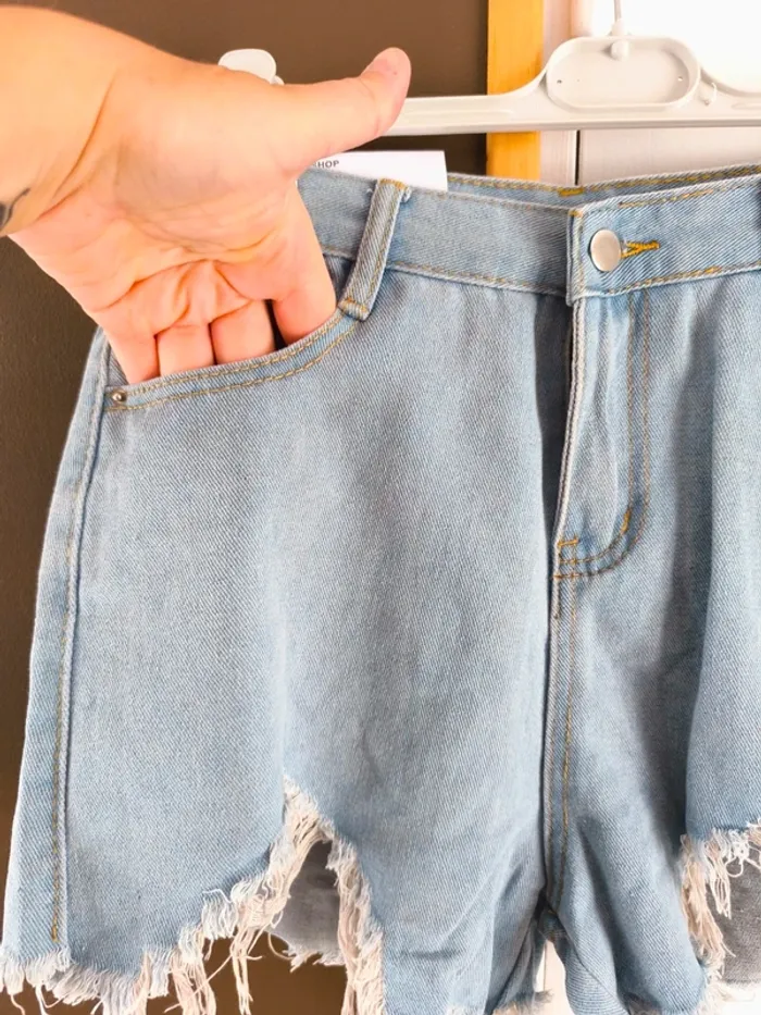 Short bleu clair femme XL - photo numéro 3