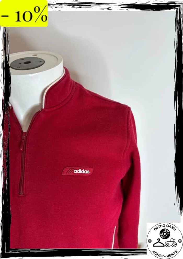 Polaire adidas vintage rouge taille 14 uk 42 f - photo numéro 2