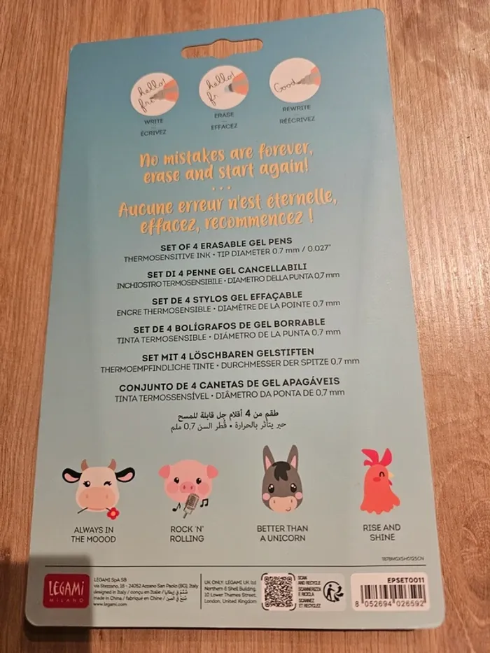 Lot de 4 stylos legami annimaux de la ferme - photo numéro 2