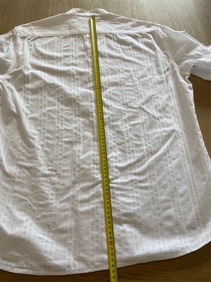 Chemise blanche col Mao coton Derby taille L - photo numéro 17