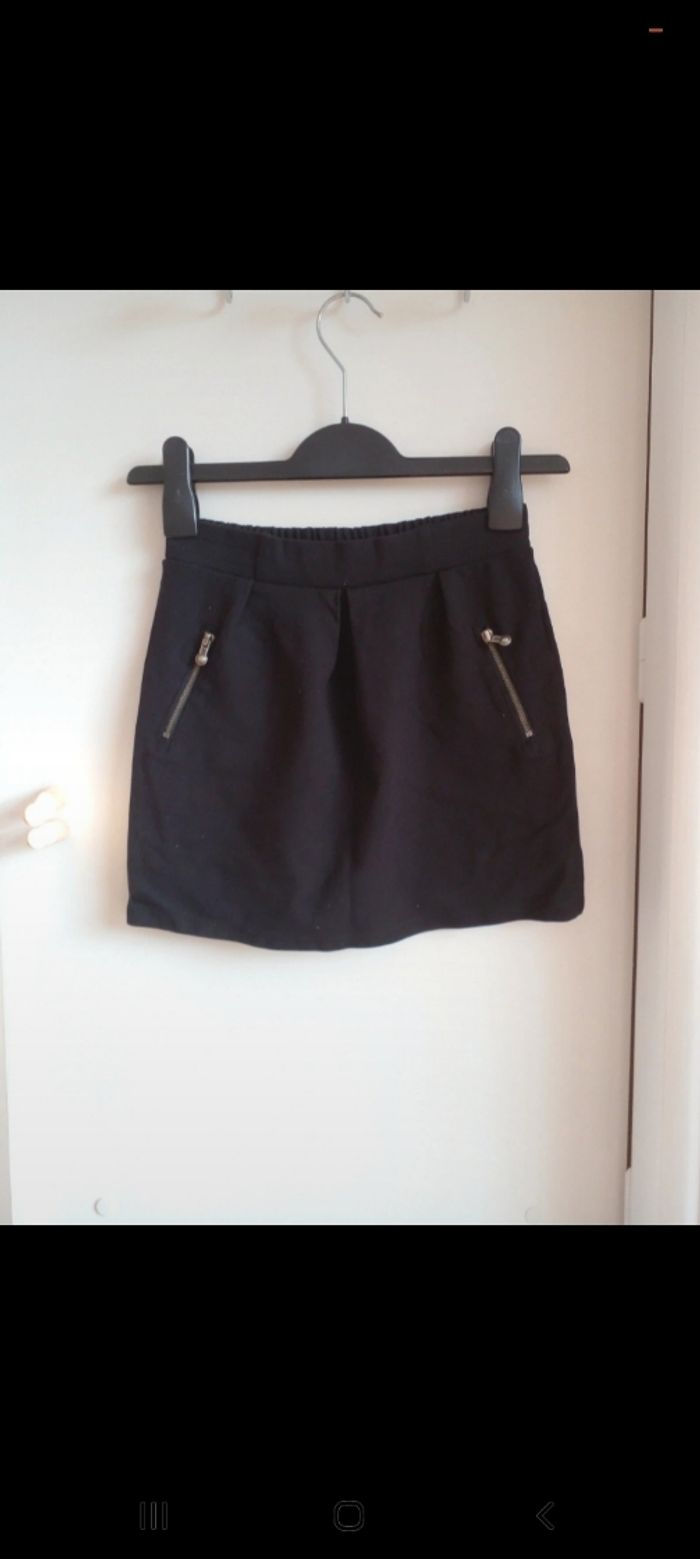 Jupe noir à fausse fermeture éclair