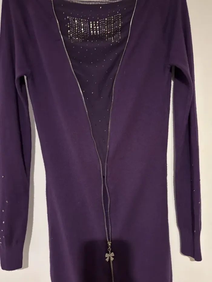 Jolie pull long violet taille unique - photo numéro 6
