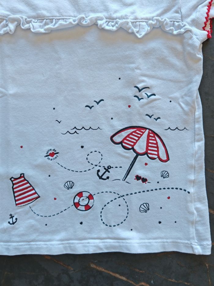 T-shirt blanc plage Terre de marins 6 ans - photo numéro 3