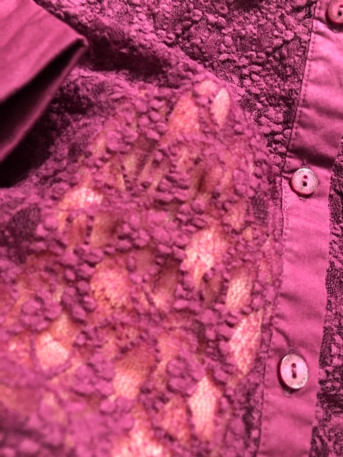 Chemisier prune promod taille 36 en dentelle y2k - photo numéro 4