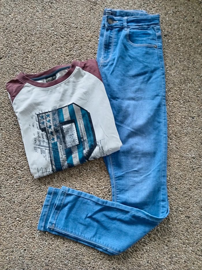 Jeans kiabi et tee shirt 14 ans