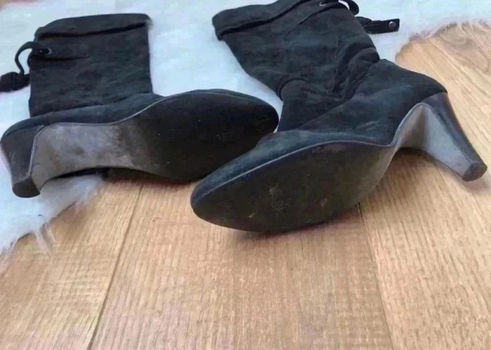 Bottes noires en daim - photo numéro 5