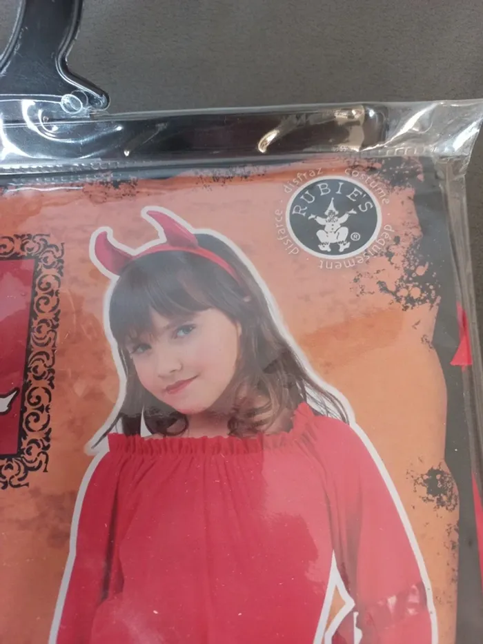 Robe déguisement halloween fille diable 5/7 ans - photo numéro 3