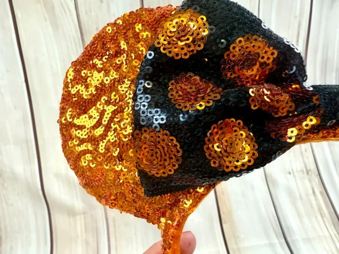 Ears (serre tête) oreilles de Minnie sequins orange Tokyo Disneyland halloween - photo numéro 3
