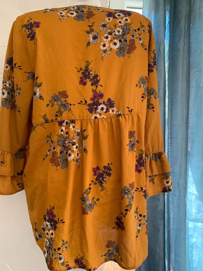 Blouse fleurie taille 48 moutarde - photo numéro 10