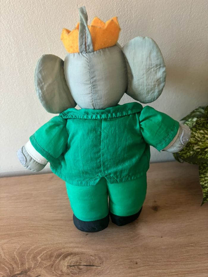 Vintage ancienne peluche éléphant babar puffalump toile de parachute - photo numéro 3