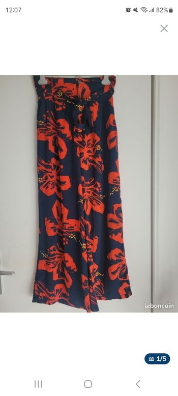 Pantalon large fleuris-Taille M(38)