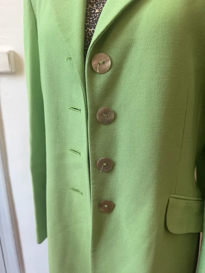 Blazer Curling – Taille 38 – Vert pomme avec épaulettes - photo numéro 3