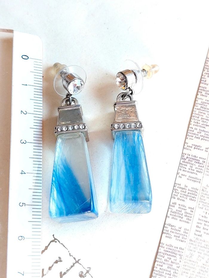 Magnifique paire de boucles d'oreilles pendantes vintage 00's Y2k - photo numéro 3