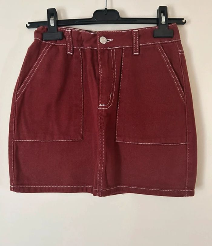 Jupe en jean, bordeaux, Newlook