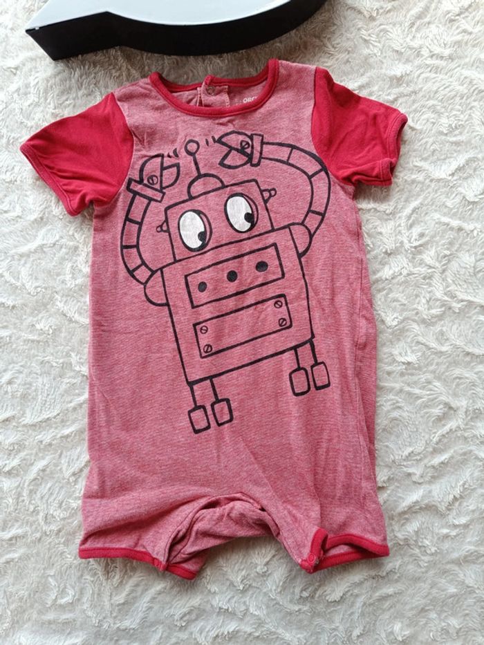 Barboteuse combinaison combi short été léger Garçon 18 mois Robot Orchestra - photo numéro 2