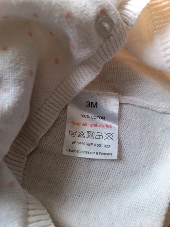 Gilet blanc pois roses FPC 3M - photo numéro 5