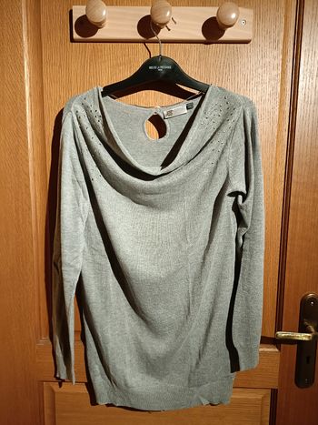 Pull long gris