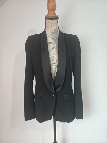 Blazer noir Bel Air – Col satiné smoking chic et intemporel