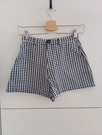 Mini short vintage à carreaux en coton