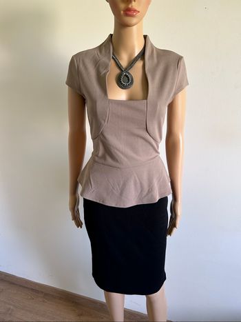 Robe noire et beige à manches courtes Anna Field taille M TBE