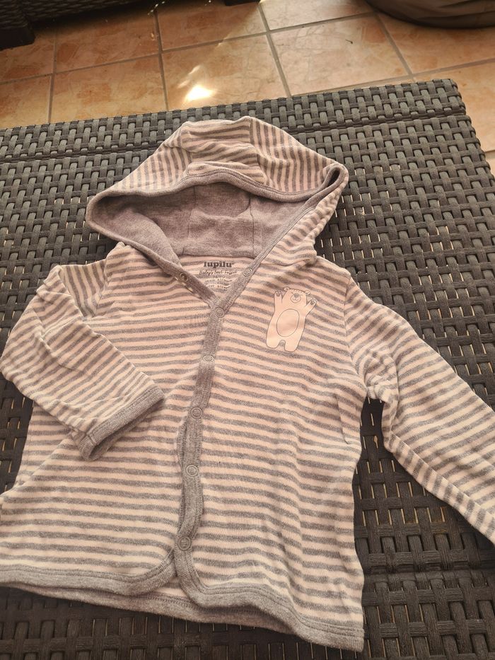 Veste. Avec capuche. Bébé. 6/12 mois. Lupilu. Gris - photo numéro 4