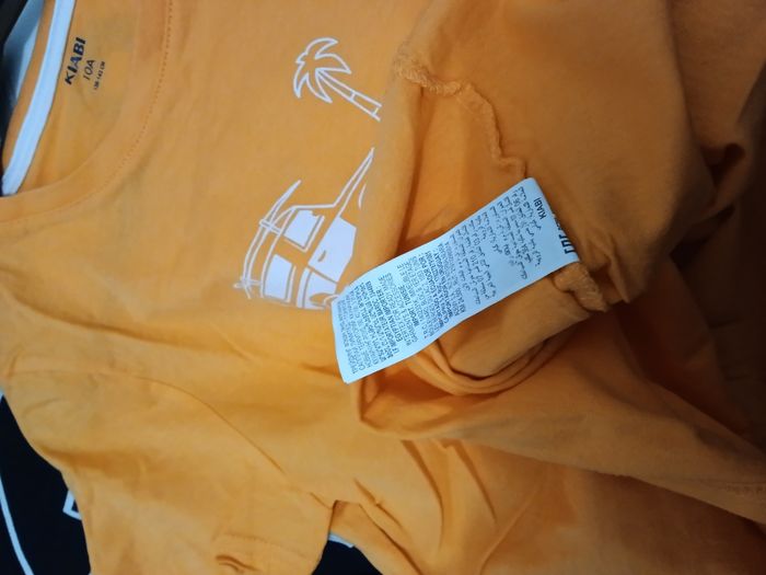 Tee-shirt Kiabi orange et blanc - photo numéro 4