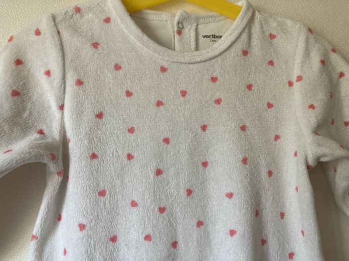 pyjama grenouillère petits coeurs rose bébé 2 ans - photo numéro 3