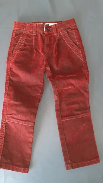 Pantalon velours rouge vif