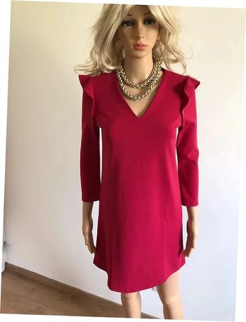 Robe rouge rose avec manches 3/4 Mango taille XS jamais portée